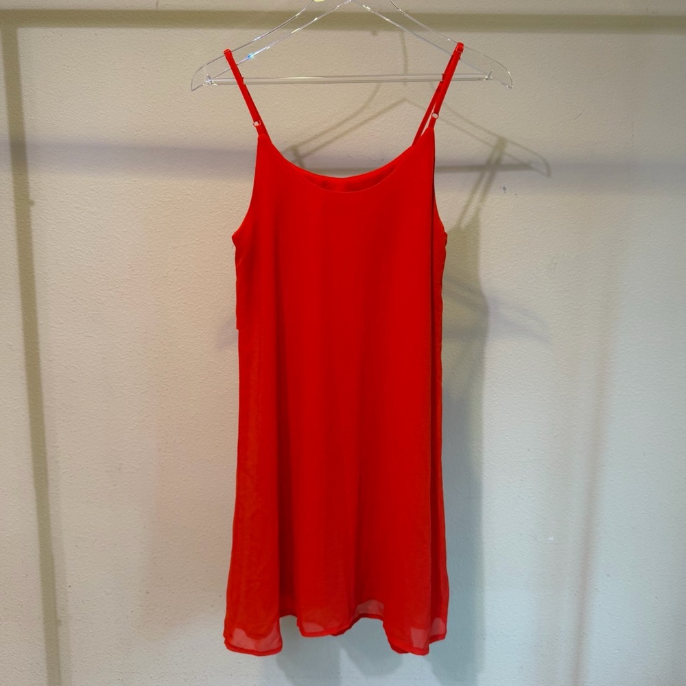 Lulu's Bright Red Spaghetti Strap Shift Dress - Picture 4 of 5